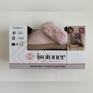 Isotoner Women's Memory Foam Slippers Evening Sand Pink XL 9.5-10 New In Box
